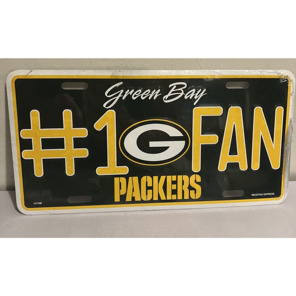 GREEN BAY PACKERS NFL 6"x12" METAL LICENSE PLATE CAR TAG NEW #1 FAN NWT